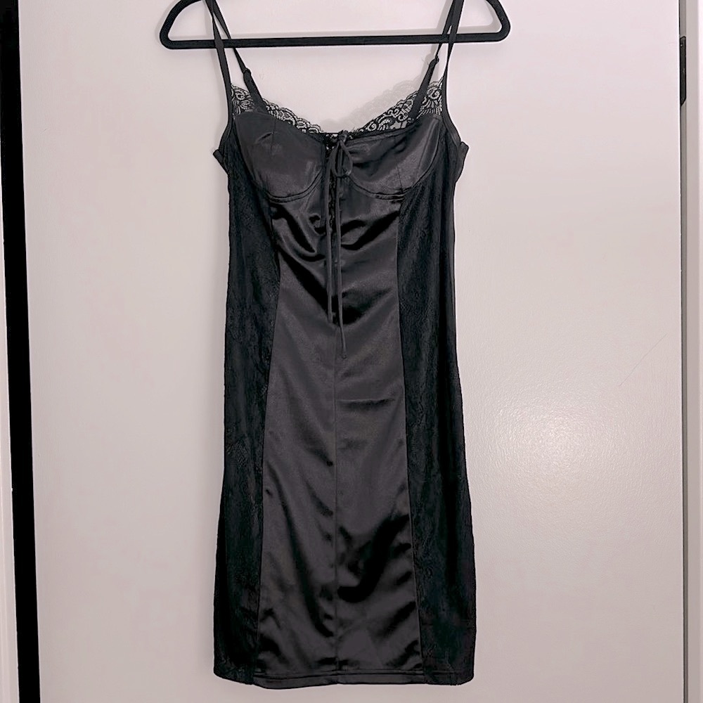 Tiger Mist bodycon lace and silk dress